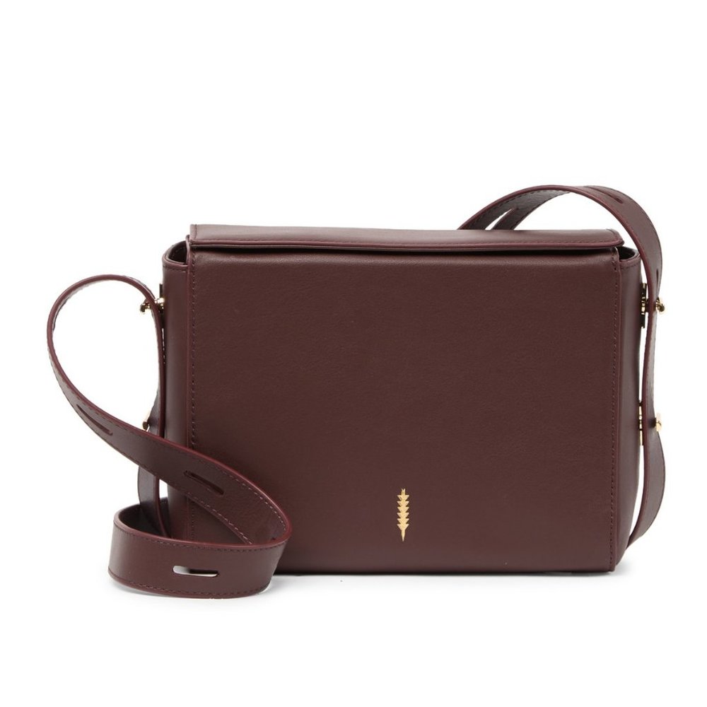 Brown Thacker Leather Crossbody Square Handbag (NWT)